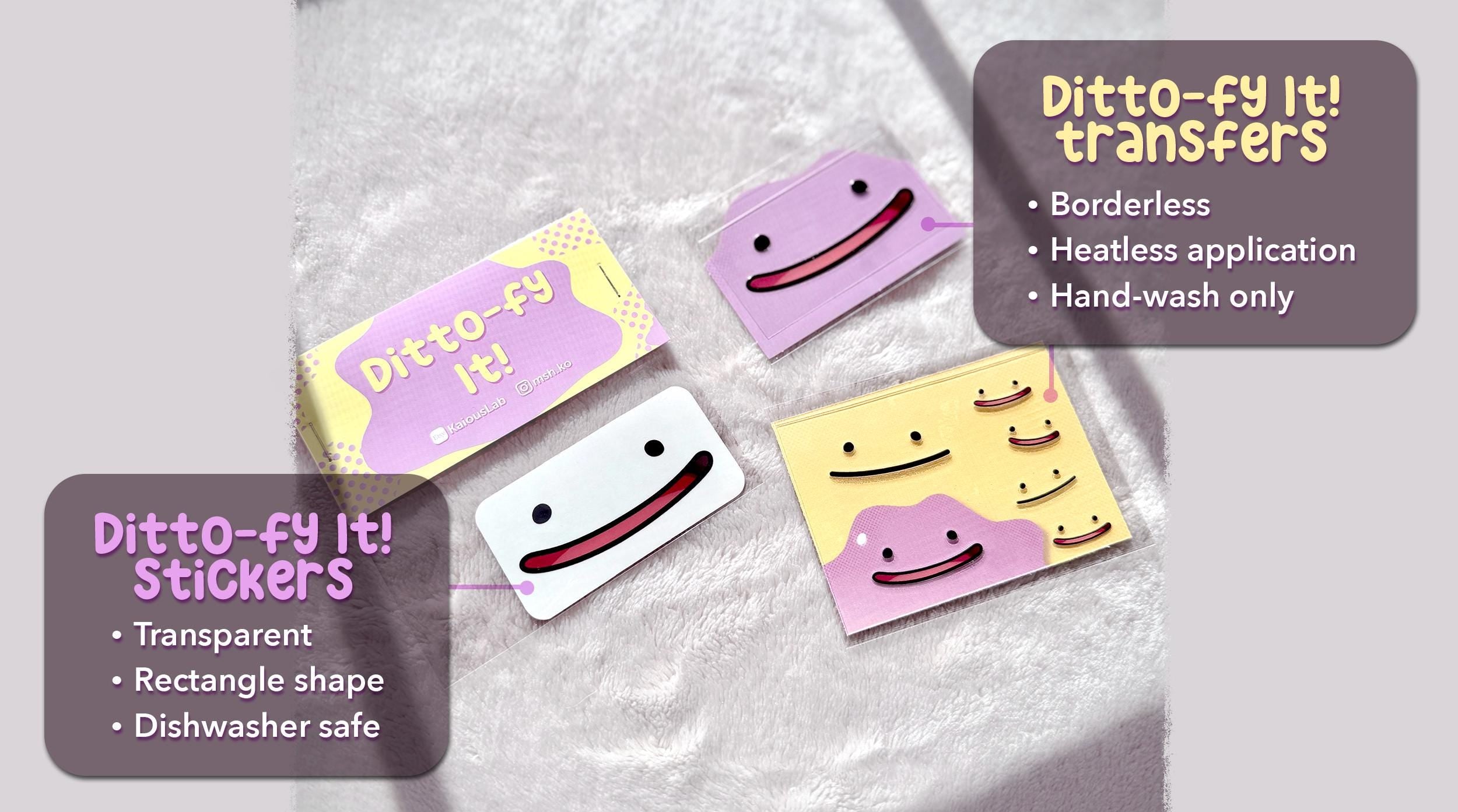Ditto-fy It! Borderless Decal Open Mouth • Transfer • Poke Pokopia • Ditto face sticker